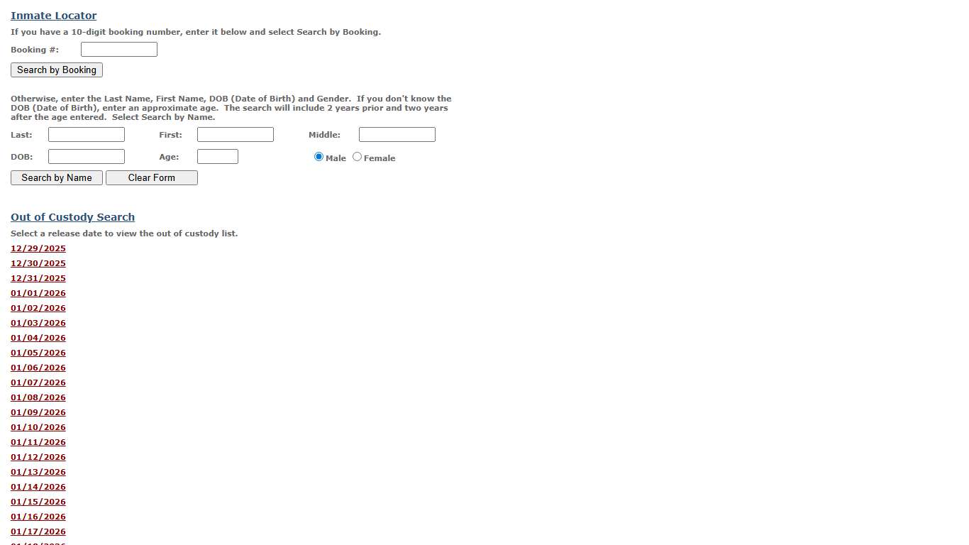 County of San Bernardino Inmate Locator